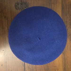 Elegant Royal Blue Beret Vintage Wool Paris